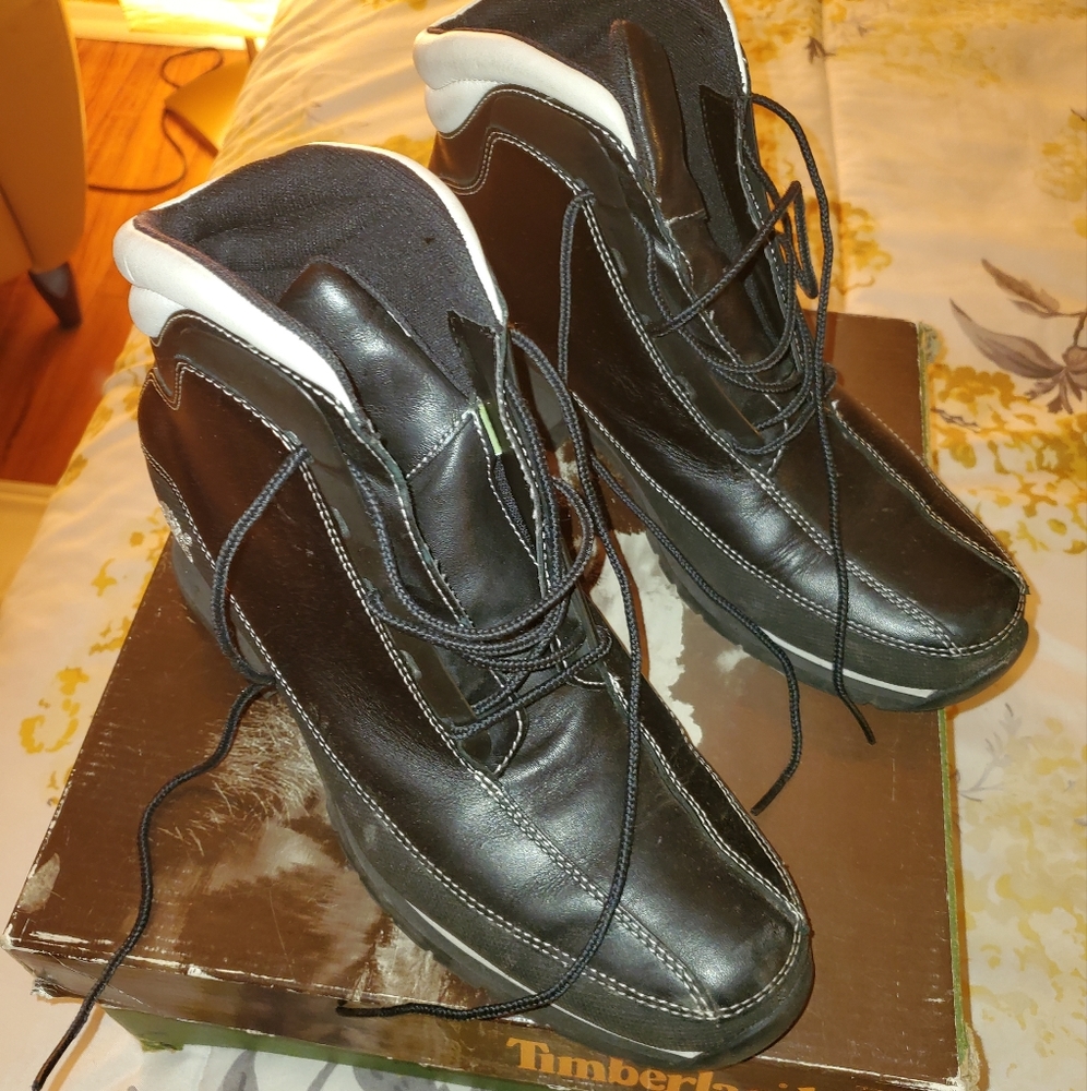 Black with white Timberland